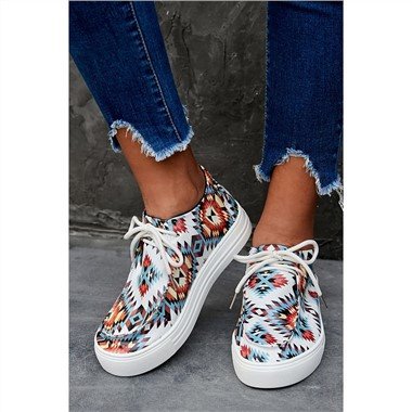 Flerfarvede sneakers med aztekisk mønster