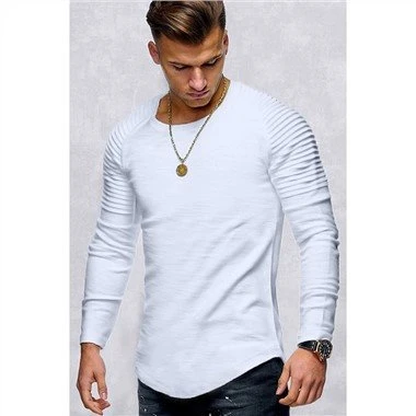 Hvid Slim Fit Rib Raglan Sleeve herre top